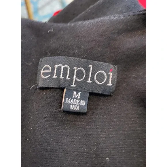 Emploi Summer Dress Size M Sleeveless Black Red - Picture 3 of 7